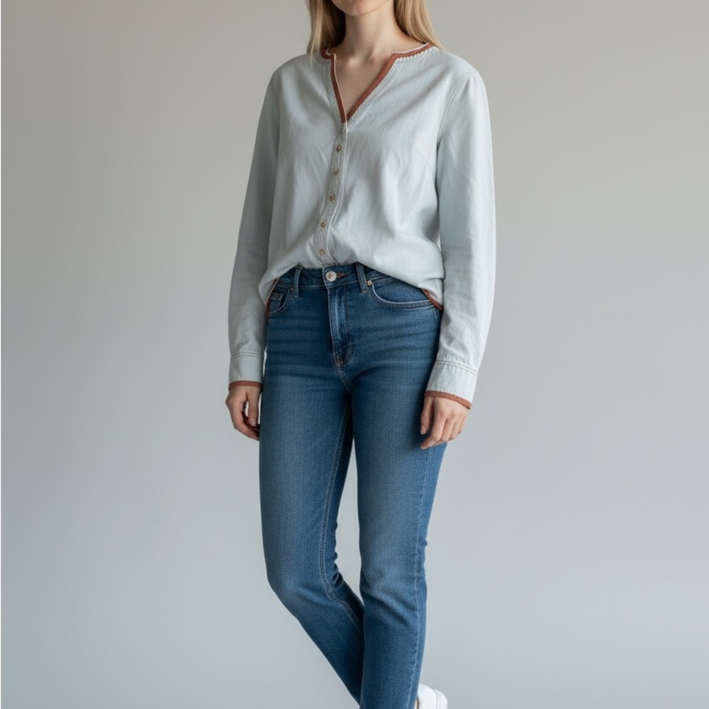 Blue demin like blouse